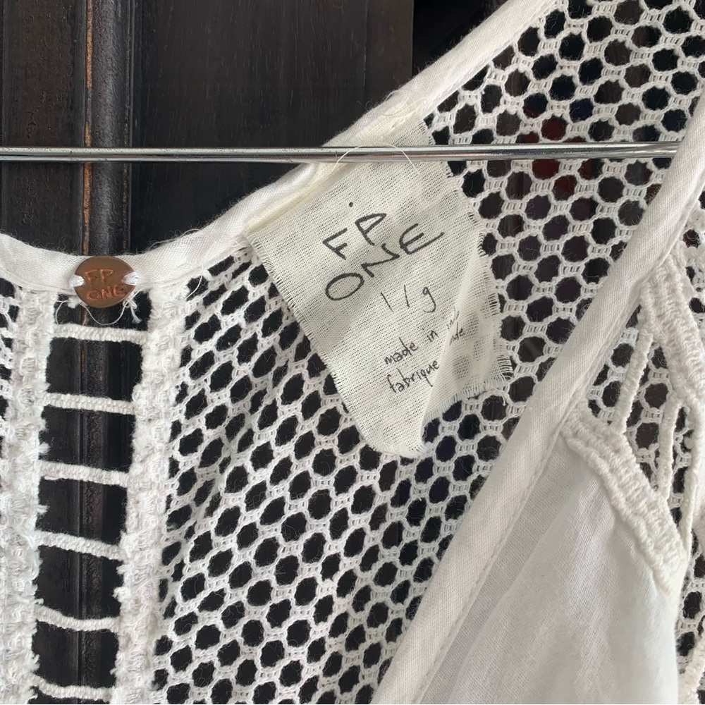 Free People one Lucas white boho wrap dress size large - Picture 4 of 5